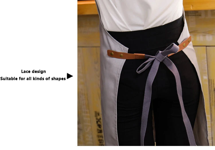 Adjustable Shoulder Strap Apron Adult Pocket Durable Cooking Apron Kitchen Coffee Shop Florist Work Clothe Develop Logo