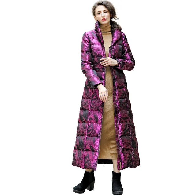 Cheap Women Maxi Long Thick Warm Winter Coat 2016 New Plus Size S-XXXL Long Sleeve Parkas Jackets Jacquard Overcoat RS460