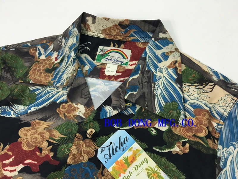 BOB DONG Vintage Lion Hawaiian Shirts Tropical Men's Aloha Short Sleeve T-Shirts 3