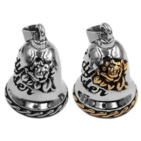 Rose Lady Rider Biker Bell Pendant Stainless Steel Fashion Live To Ride Eagle Christmas Gift For Women 514B (Has steel ball) 2