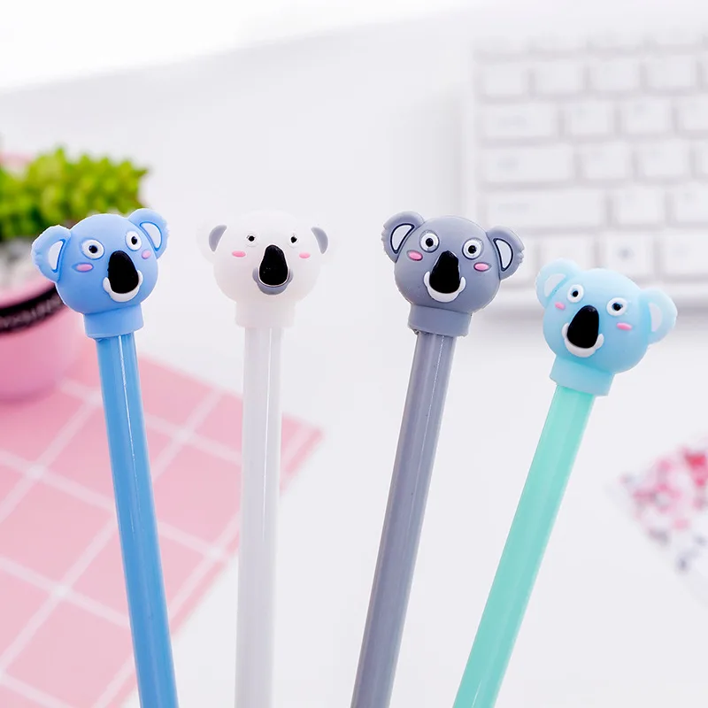 24 Pcs Creative Cartoon Cute Koala Animal Gel Pen Black Student Stationery Gel Pen  kawaii school supplies pen