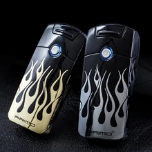 Plasma Lighter USB Free Laser Logo Electronic Arc Flame Patten Cigarette Lighter