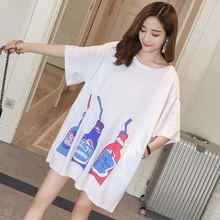 Большие размеры хипстерские высококачественные хлопковые футболки Летние Брендовые женские модные повседневные длинные футболки большие размеры топы camisetas mujer футболки