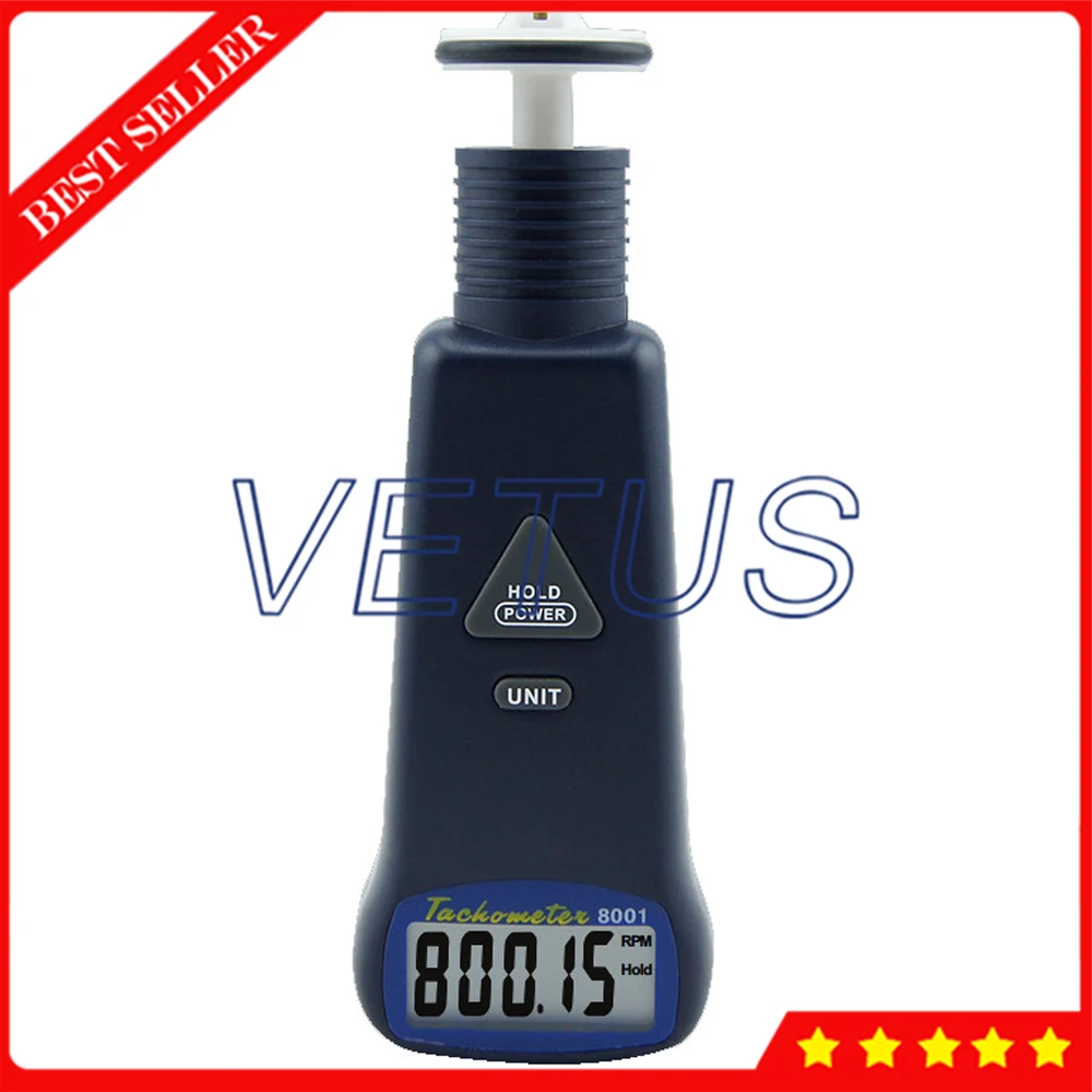 

Az8001 Digital Pocket size Contact Tachometer Revolutions Per Minute meter 10 to 99999 rpm Range