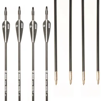

30 Inches Fiberglass Arrow Spine 700 Diameter 7mm 2 Black 1 White Feather for Archery Hunting Shooting