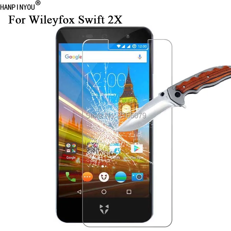 

New 9H 2.5D Tempered Glass Screen Protector For Wileyfox Swift 2X 2 X 5.2" Protective Film + Clean Tools