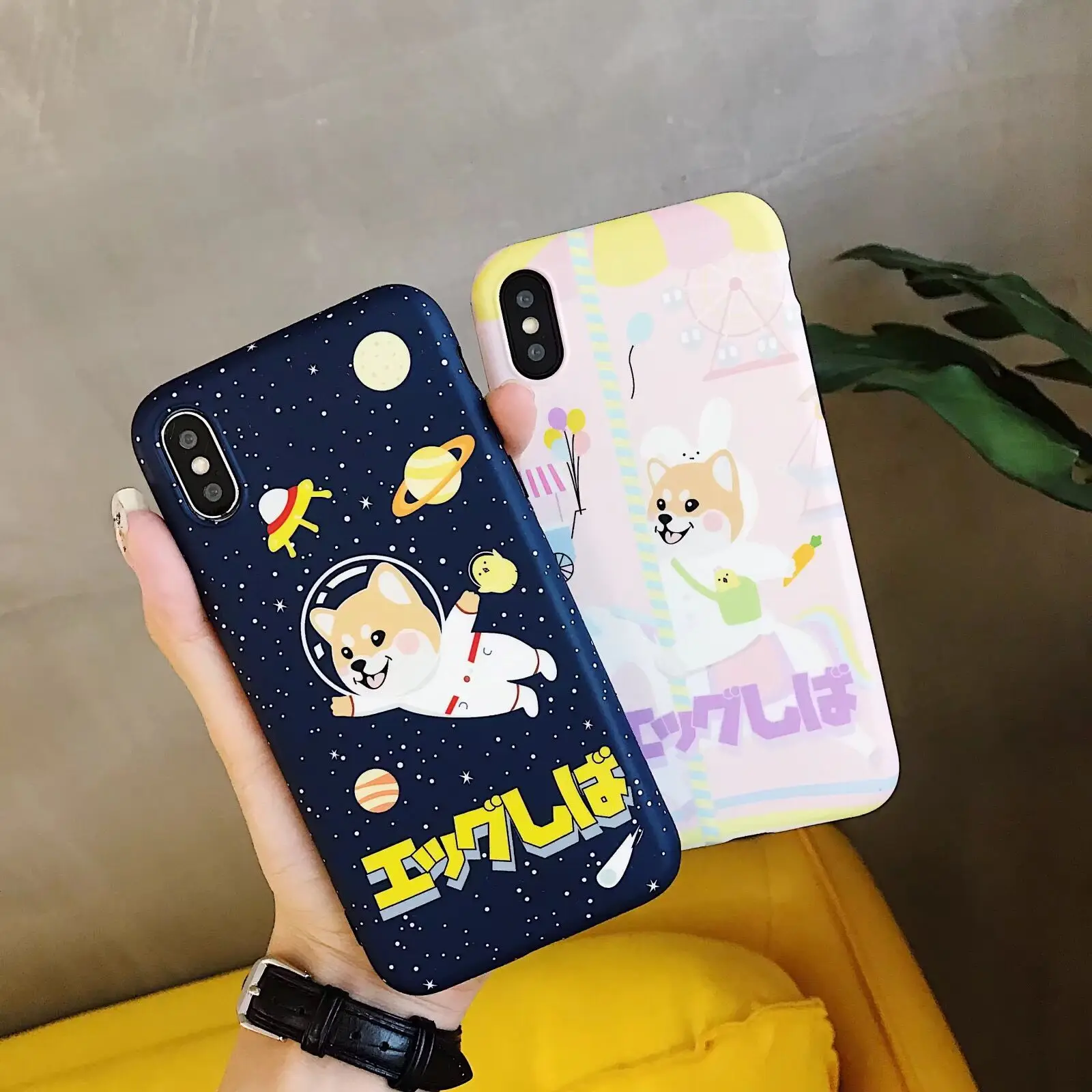 Милый Забавный Космический Чехол Акита Сиба ину для iPhone Xs MAX Xr X 6 6s 7 8 plus задняя