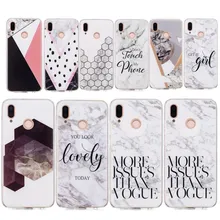 

Luxury Cover Capa For Coque Huawei p20 lite Case Slim Marble Letter Dots Printed Shell Funda For p20 P Smart y7 prime 2018