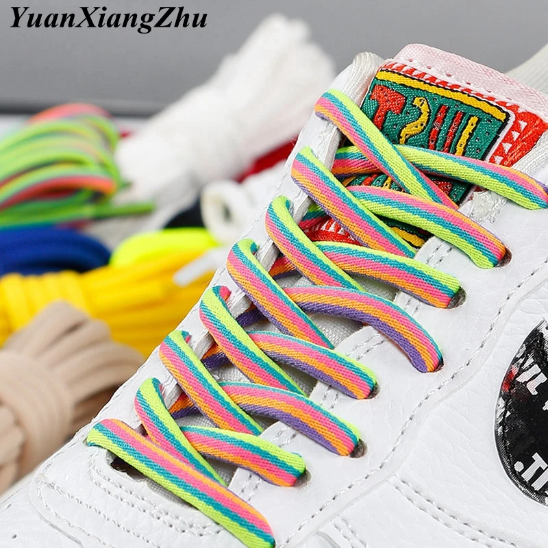 Nieuwe Ronde Schoenveters Regenboog Solide Classic Martin Boot Schoenveter Toevallige Sport Laarzen Schoenen Lace Sneaker Veters Strings 14 Kleur