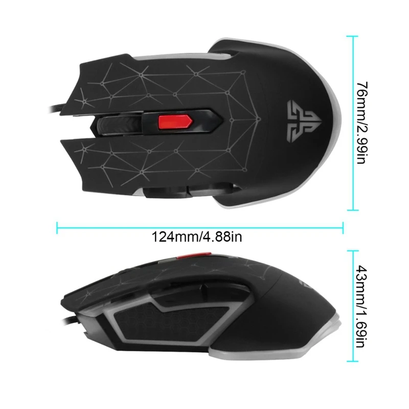 Fantech X7 макро RGB Мышь 4800 Точек на дюйм оптический 6D USB проводной игровой Мышь Pro Gamer компьютера Эргономическая мышь