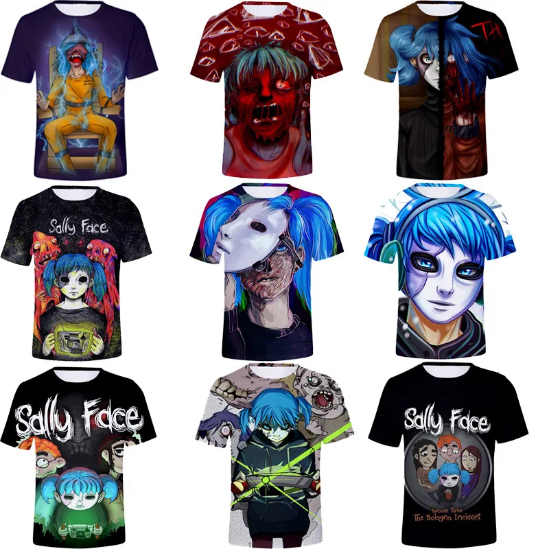 

Frdun Tommy Sally face Cosplay Costumes 3D Print Kids Cool Short Sleeve T-shirt Cool Fashion Harajuku Men women Casual T-shirt