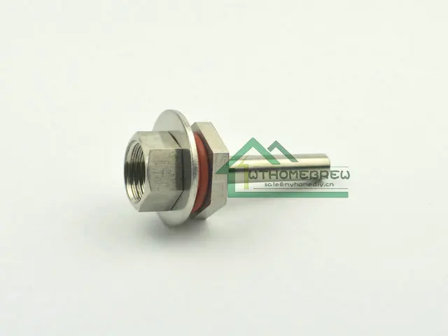 

2.5"L Homebrew Kettle Thermowell Kit, Stainless Steel 304,1/2" BSP include thermowell stainless washer Lock Nut Silicone O-rings