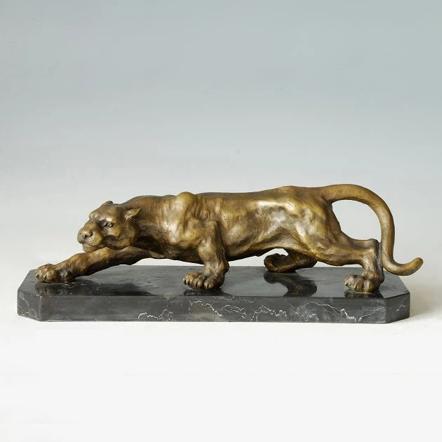 

ATLIE Bronzes Sculptures Creeping Cheetah Bronze Statue leopard Animal Statues Home Decoration