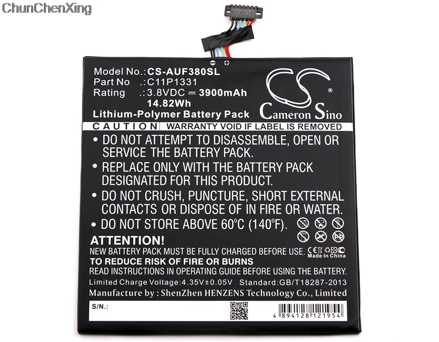 Аккумулятор Cameron Sino C11P1331 3900 мАч для Asus FE380CG Fonepad 8 Dual Sim|Батареи планшетов и