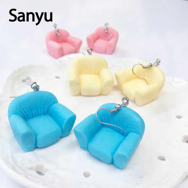 New Arrival Funny Colorful Sofa Drop Earrings for Women Girls Yellow Pink Blue Sofa Unique Dangle Earrings Fashion Brincos 2019