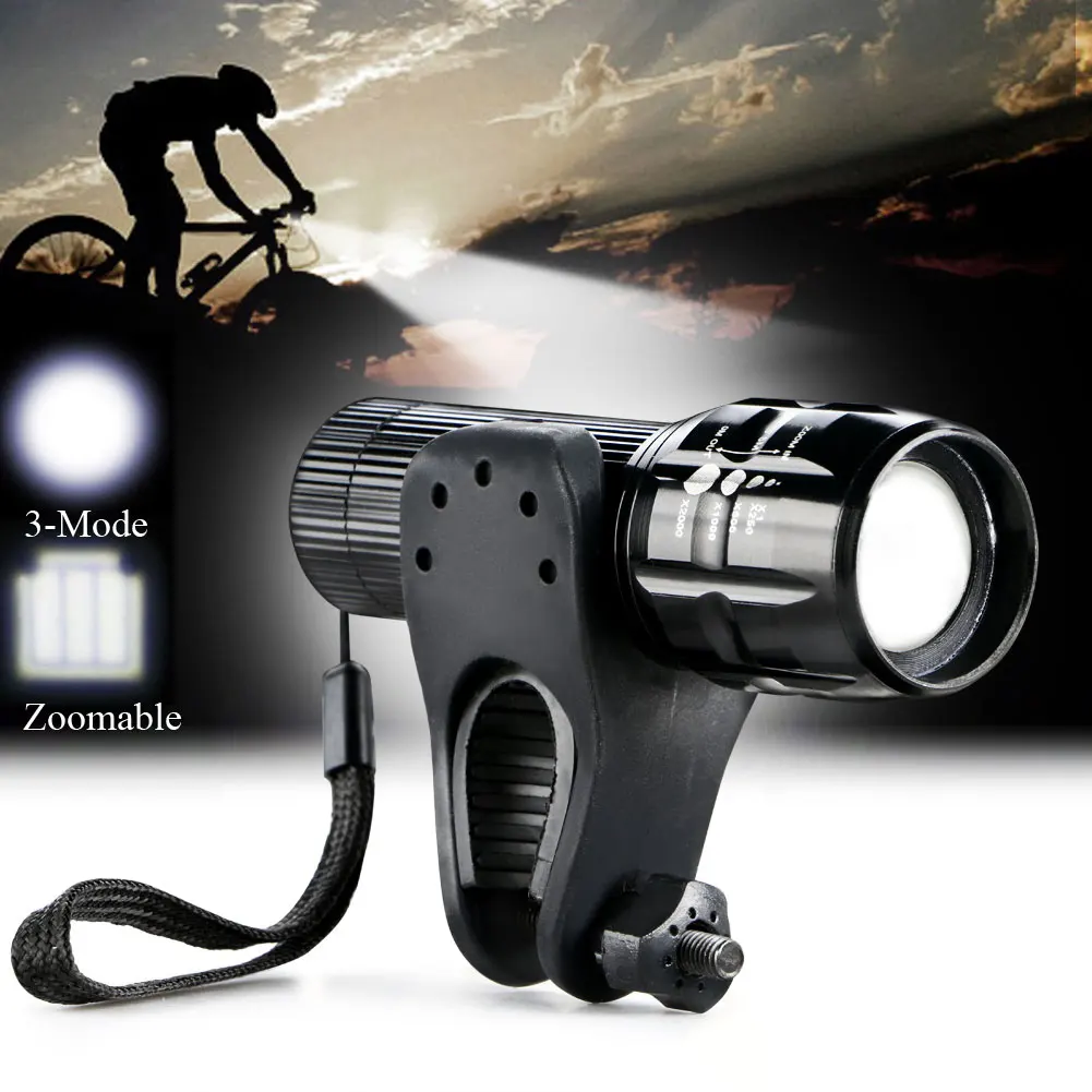 Good Cycling Head Light Bike Bicycle LED Zoomable Flashlight Torch Front HeadLight CREE Q5 LED 2000 Lumens For 3XAAA
