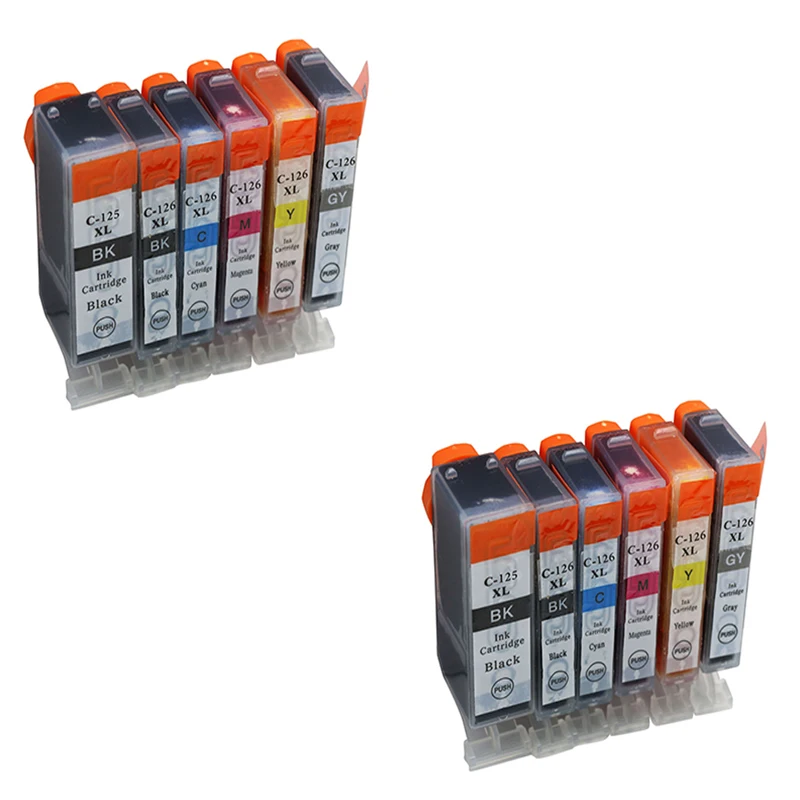 12pcs compatible Luocai for canon PGI125 CLI126 ink cartridge For canon PIXMA IP4810/IP4910