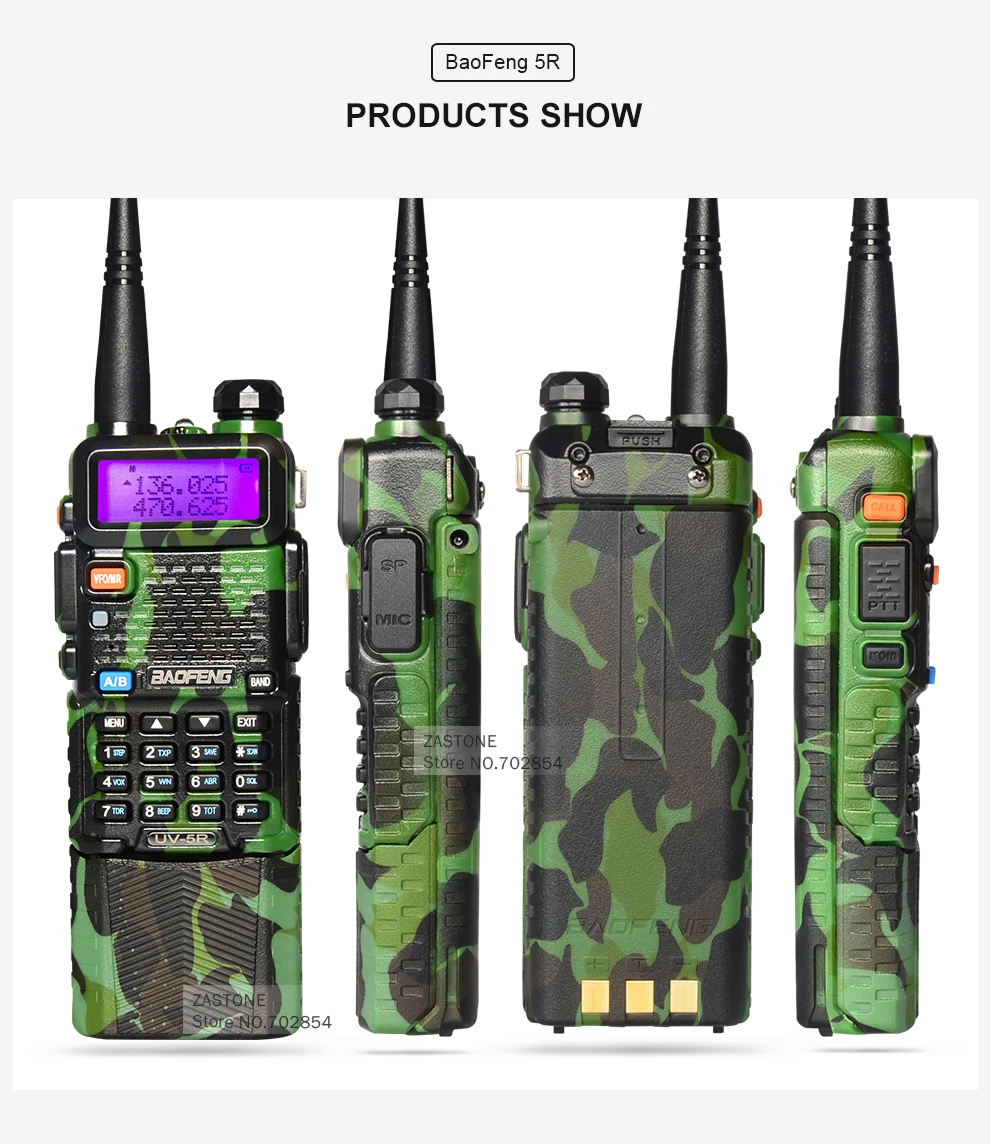 Baofeng UV-5R камуфляжное обновление двухстороннее радио VHF UHF рация 3800 мАч батарея портативная рация приемопередатчик