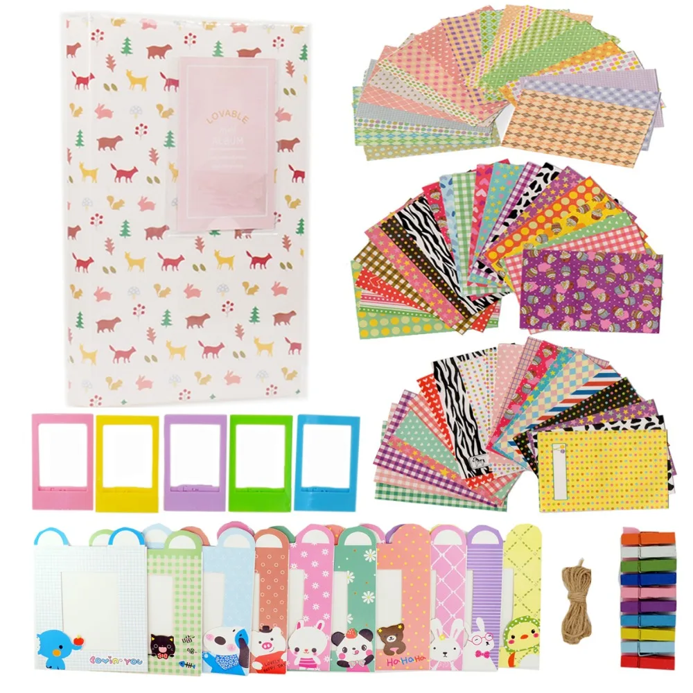 

6 in 1 Accessories Set for Fujifilm Instax Mini 8 9 25 50 7s Camera (Album, Sticker, Plastic Frame, Animal Wall Hanging Frames)