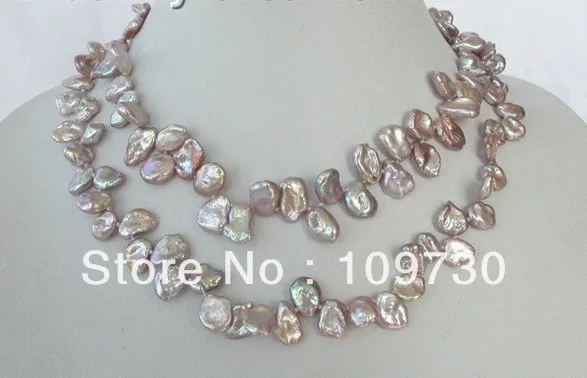 

Jewelry 002091 Butterfly 35" 13mm lavender reborn keshi pearls necklace