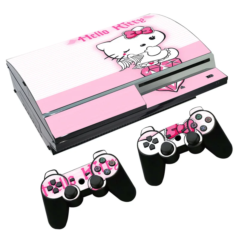 Рисунок «Hello Kitty» кожи Стикеры наклейка для PS3 жира Игровые приставки 3 консоли и контроллеры для PS3 наклеиваемые скины виниловая пленка