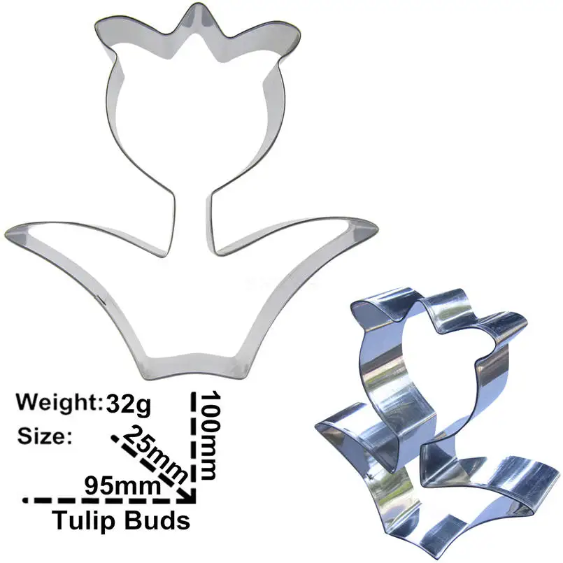 Бутоны тюльпана формы украшения торта помадка резаки инструменты, красивые цветы печенья формы для выпечки, прямые продажи