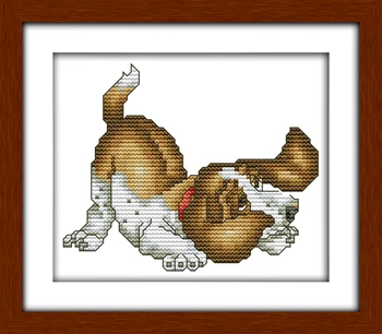 

Joy Sunday Basset Hound Patterns Cross Stitch Kit Animal 14ct 11ct Printed or Counted Stitching Embroidery Handmade Needlework