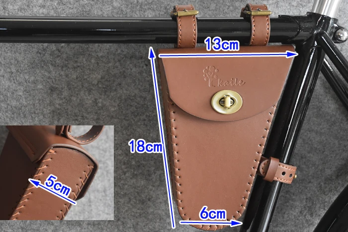 Flash Deal G05 Cycling tool bags Retro bicycle with beam triangle bag kit beam bag bag leather nostalgic classic style 7