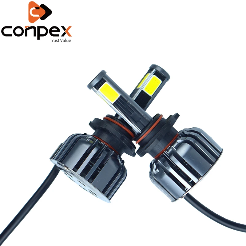 

2pcs Car Headlight Bulbs LED 12V 2600Lm H4 H11 canbus Car Lights two ways vortex air cooling system four sided LED lamp beads