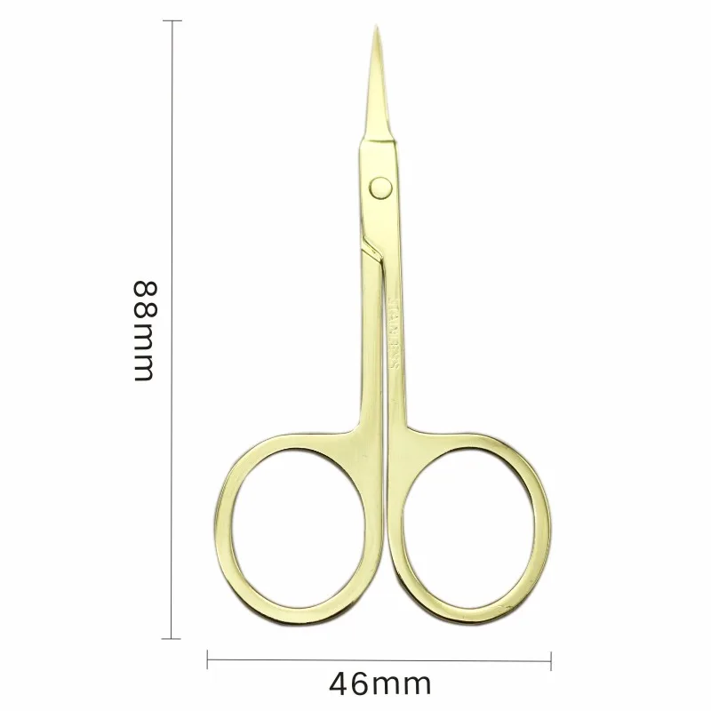 1pc Stainless Steel Makeup Scissors Curved Tip Small Eyebrow Scissors