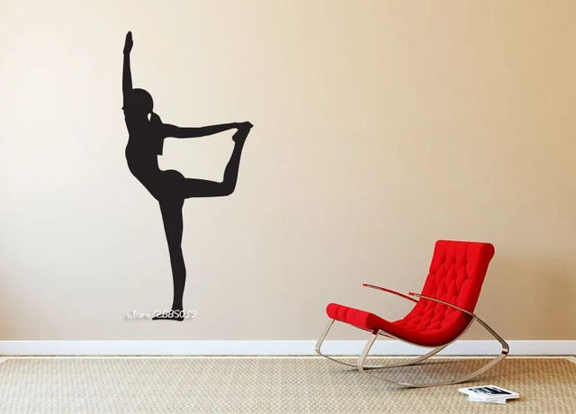 Ragazza autoadesivi della parete del vinile palestra yoga esercizio ... Arredamento stanza yoga