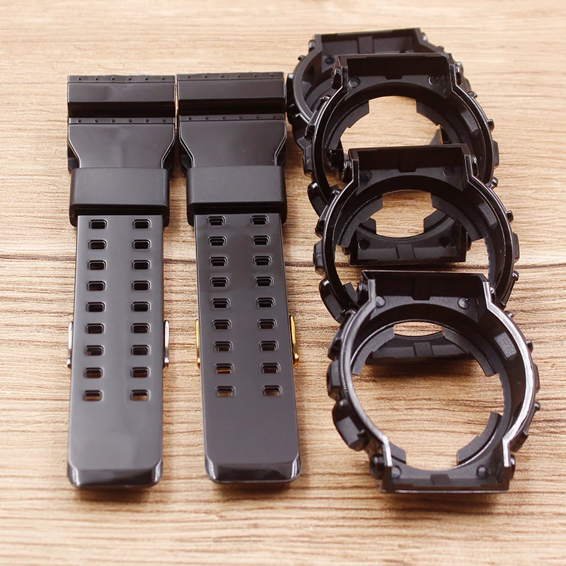 Watch Accessories For Casio GSHOCK GLS GD GA110 GA100 GD120 Resin Strap Male Black Gold Case