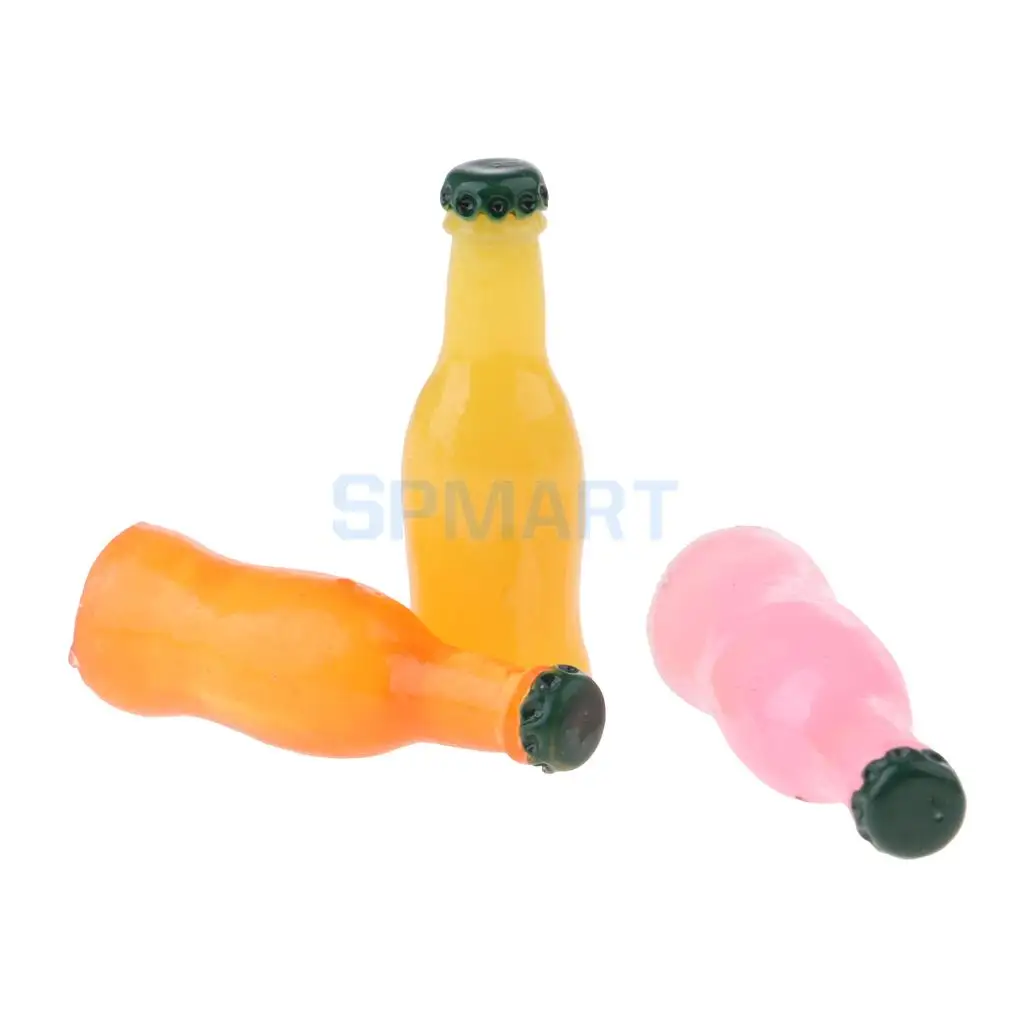 MagiDeal 1/12 Dollhouse Miniature Mini Plastic Colorful Juice/Cocktail Bottles for Dolls House Kitchen Restaurant Party Decor