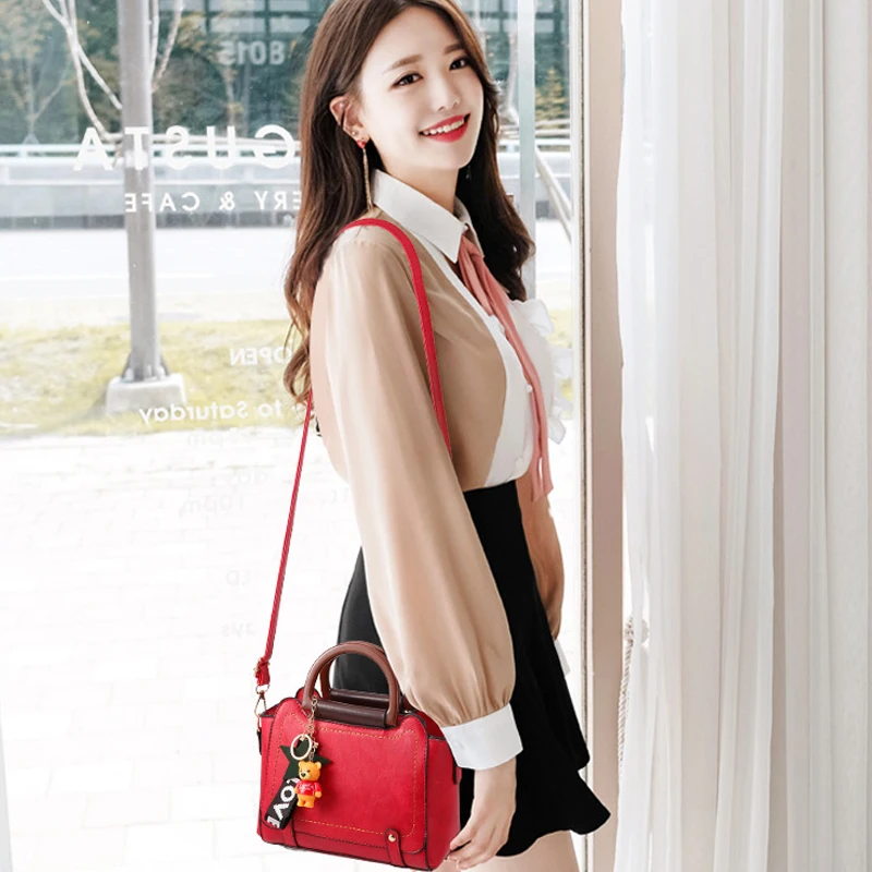 

Jaybag 2019 Solid PU Leather Handbag Satchels Fashion Lady Vintage Style Large Leather Shoulder Bag For Women Bolsa Feminina