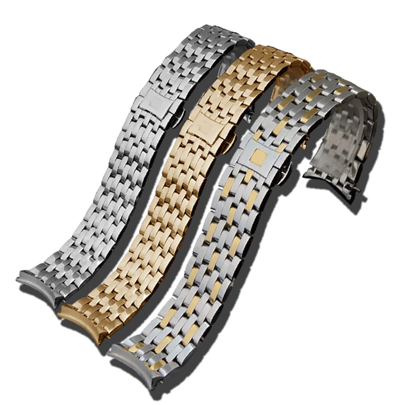 

TKN Stainless steel strap replaces for DE VILLE butterfly metal strap Omega fine steel strap for men 20MM
