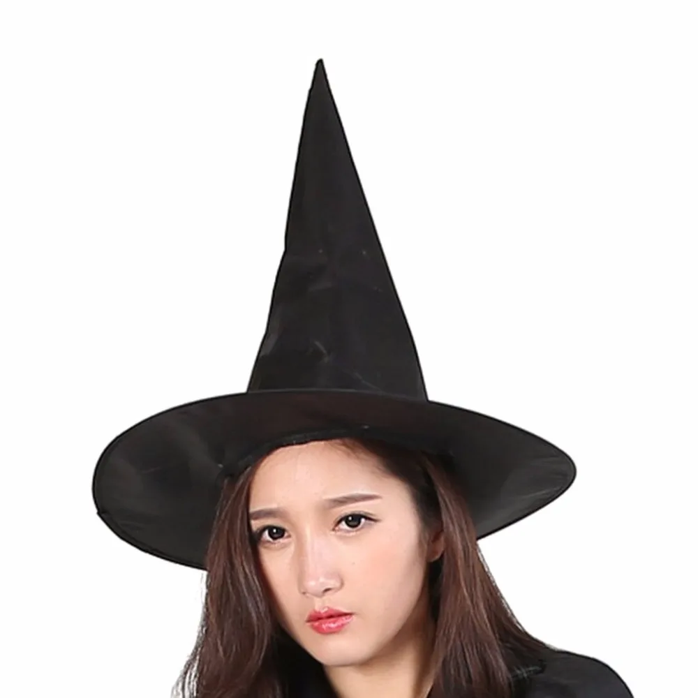 1 шт Хэллоуин ткань Оксфорд Шляпа Волшебника волшебника Волшебная Шляпа Волшебника вечерние игрушки Косплей для взрослых и детей черный Spire шляпа