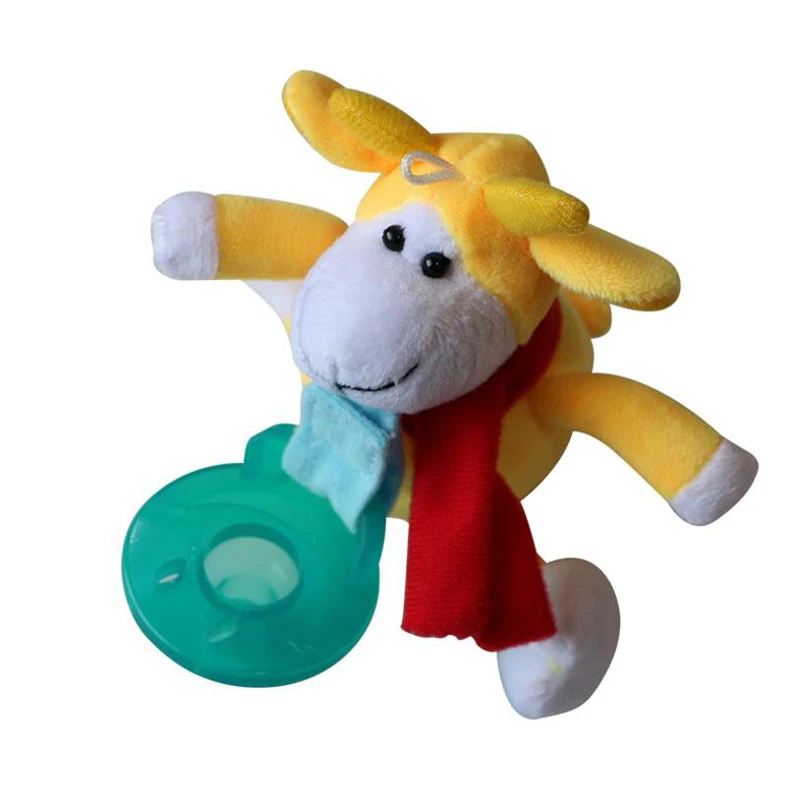 Cute Newborn Silicone Funny Baby Pacifier Clips Chain Animal Pacifiers With Plush Toy Soother Nipple Dog Monkey Worm ANZ01