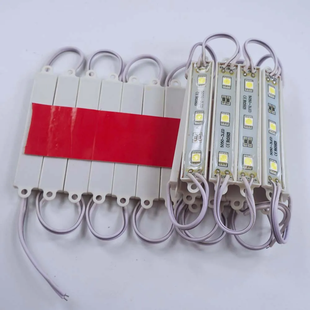 20 шт. светодиодный светильник 5050 SMD 3 12 В холодный белый IP65 для рекламы с