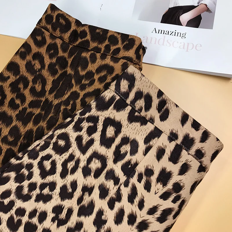 Флектит винтажная юбка с животным принтом, леопардовая замшевая мини-юбка трапециевидной формы с высокой талией, тонкие женские юбки, Saia Feminina