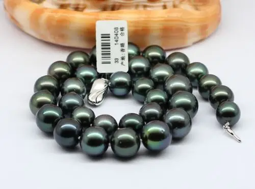 

MUST-HAVEHUGE AAA+ 13-14MM TAHITIAN BLACK PEARL NECKLACE ^^^@^Noble style Natural Fine jewe SHIPPING (C0309)