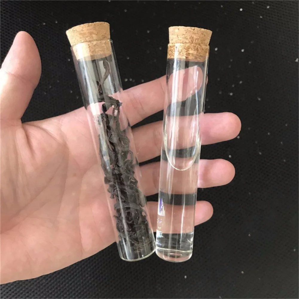 Glass Jars Test Tube Bottles With Cork Stopper Transparent Clear Vials Packaging Bottles