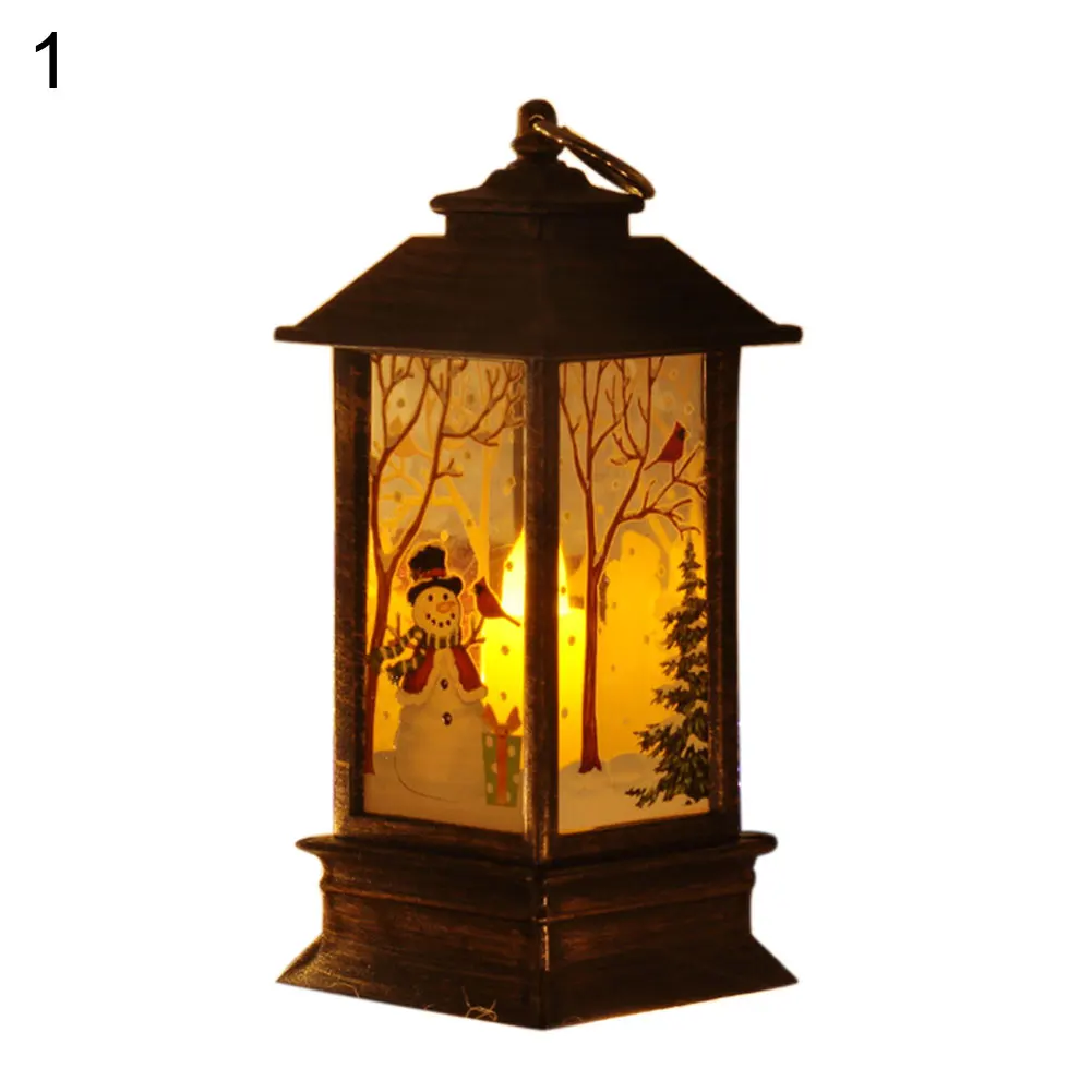 Рождественский светильник, Рождественский Санта-Клаус, снеговик, олень, замок, светильник, подвесной фонарь, украшение, Ночной светильник, настольный декор