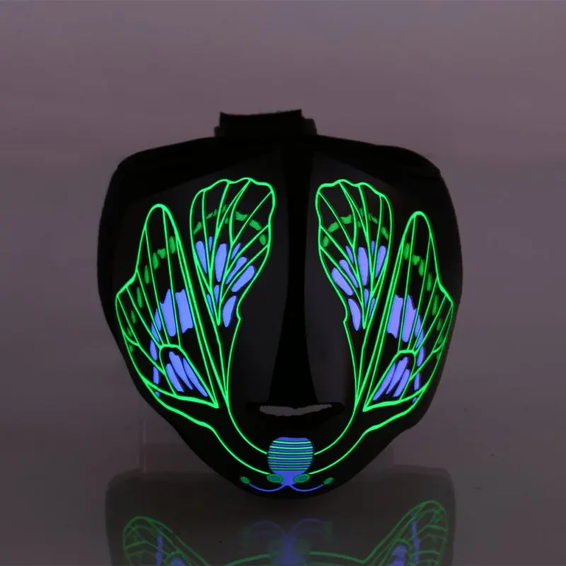 

LED Masks Clothing Big Terror Masks Cold Light Steady On Driver Helmet Fire Glowing Dance Festival Halloween Party Mask Hot