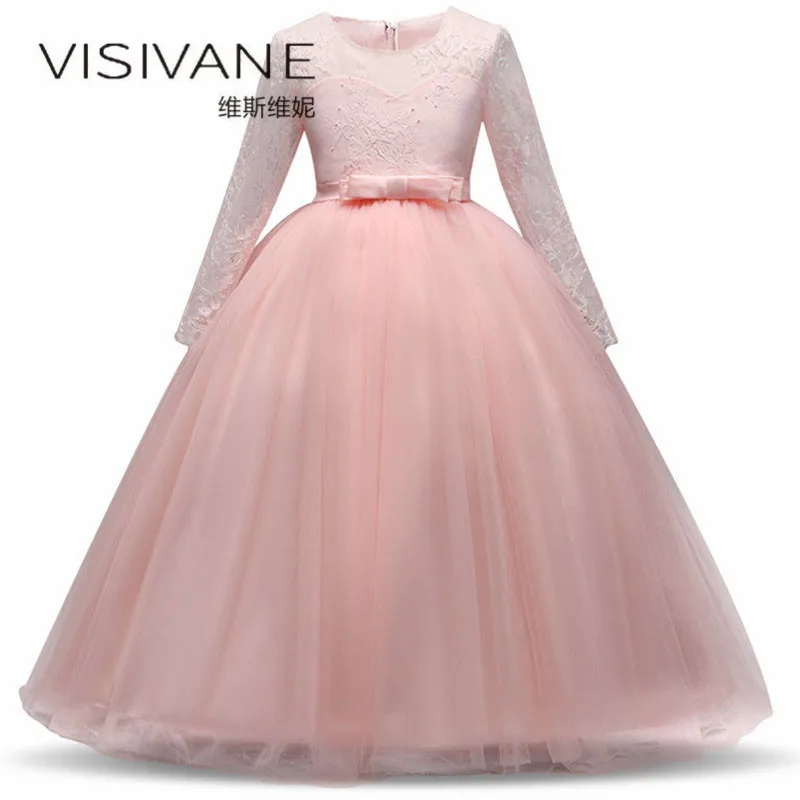 

2018 Girls Dress Princess Dress European Style Wedding Dress For Girl Kids Vestido De Festa New Kids Dresses For Girls With Bow