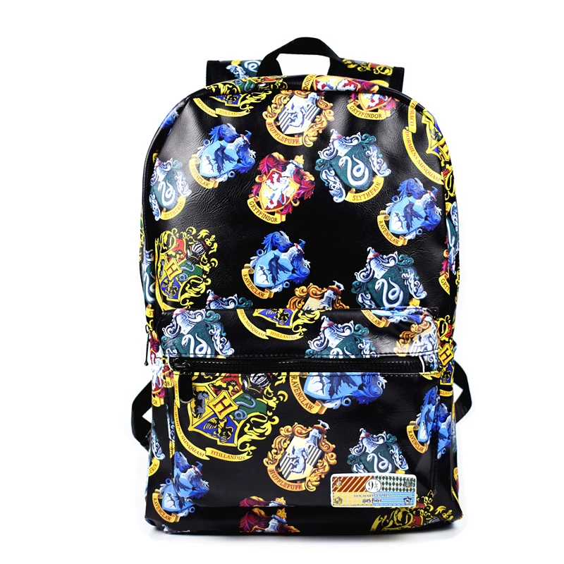 

2018 New Harry Potter Backpack Preppy Style School Bag Full PU Leather With Computer Interlayer Backbag