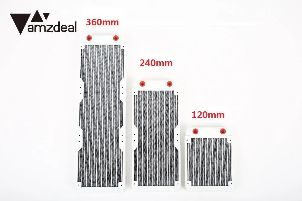 

AMZDEAL 120/240360mm Auminium Heat Sink Water Cooling Radiator Universal Practical G4/1 10/18 Pipes for Computer Case CPU GPU