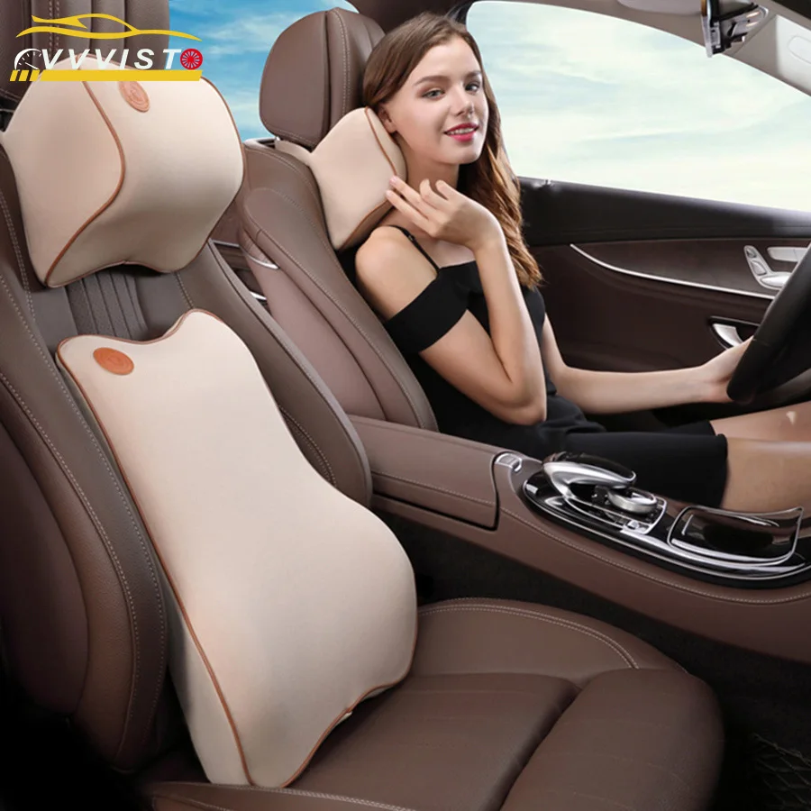 

2019 VVVIST New Car Headrest Pillow Neck Pillow Waist Comfortable Universal Single Headrest For Most Car Filling Fibers Soft