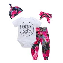 1set/lot Child Woman Garments set ladies Outfit cotton Jumpsuit Bodysuit Floral Pants clothes Set