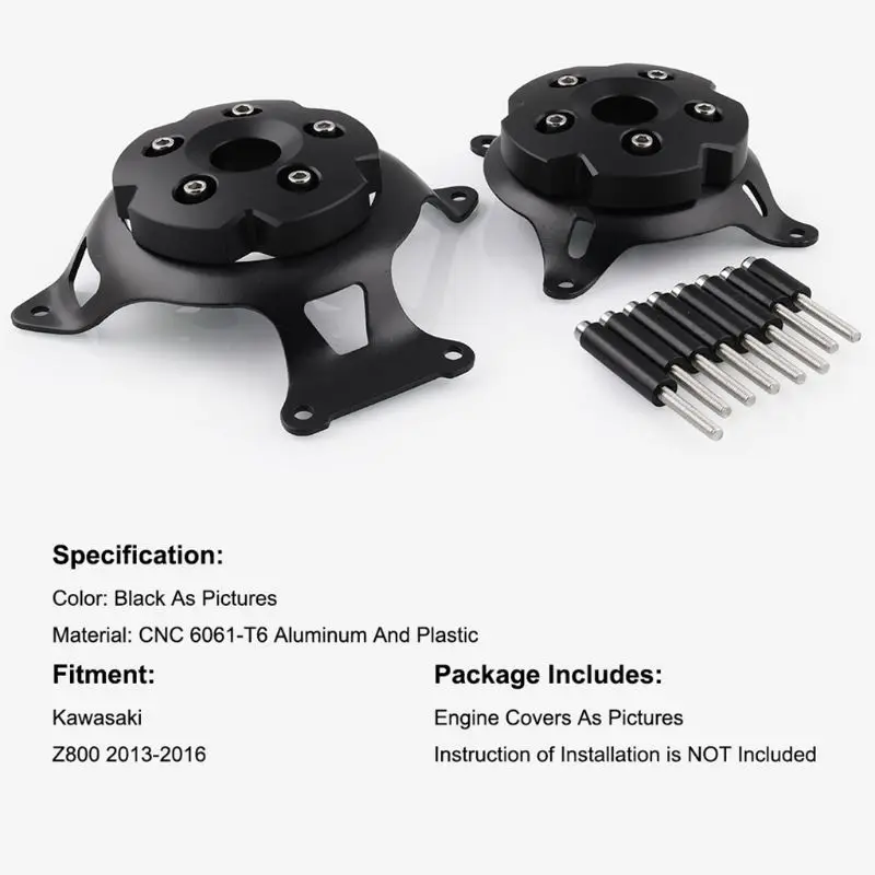 

Motorcycle Engine Cover Anti-Drop Cover Engine Protection Block for 2013-16 Kawasaki Z800