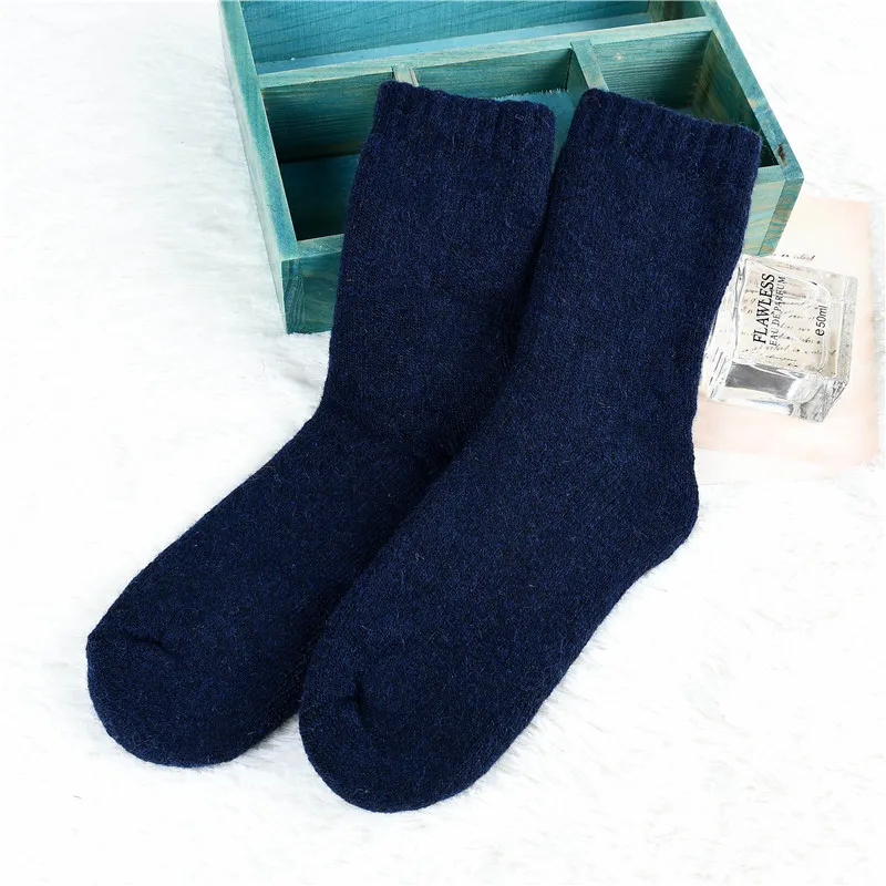 Женские и мужские зимние толстые теплые носки с кроличьим мехом